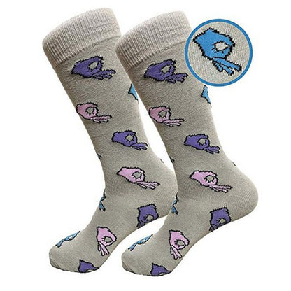 Cheerful Cotton Socks with Thumbs-Up Design  

Step into a world of whimsy with our Cheerful Cotton Socks featuring a delightful Thumbs-Up Design! These socks are not just accessories; they’re your feet's new best friends, bursting with personality and