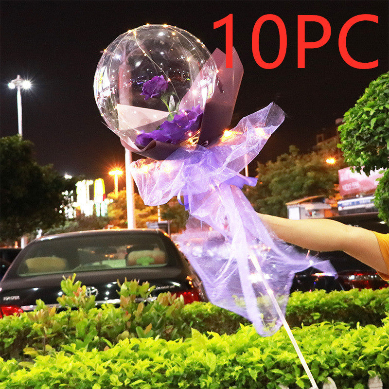 Radiant Rose Glow Balloon Wonderland - Sparkling Bobo Balloons with Twinkling Lights