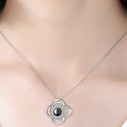 Elegant Metal Rose Jewelry Gift Box with Crystal Necklace for Valentine's Day and Weddings