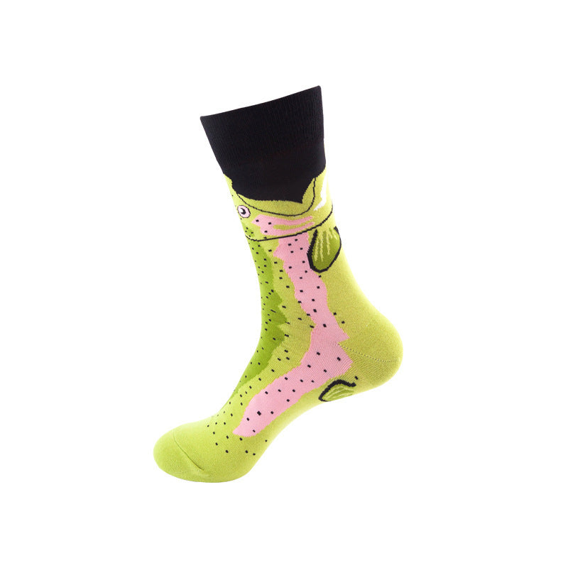 Whimsical Cotton Skate Socks: A Funky Fusion of European and American Vibes