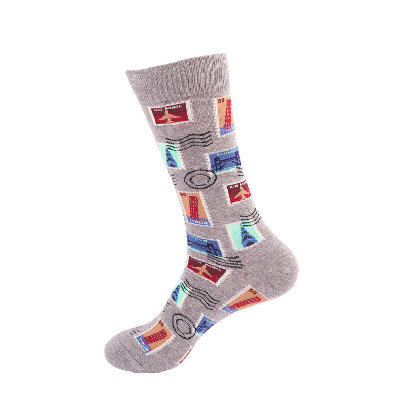 Whimsical Cotton Skate Socks: A Funky Fusion of European and American Vibes