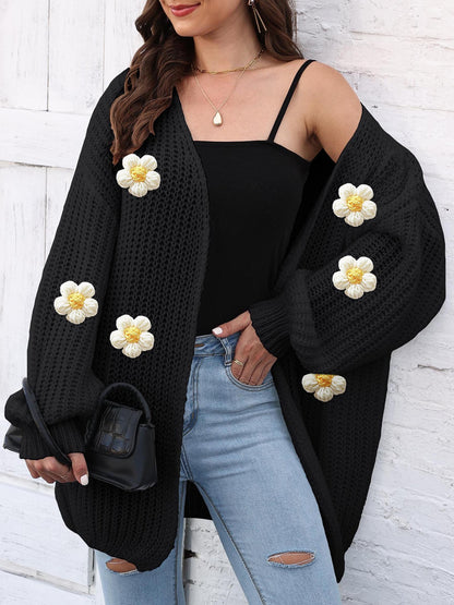 Charming Crochet Blossom Sweater Coat for Women – A Whimsical Wardrobe Wonder!