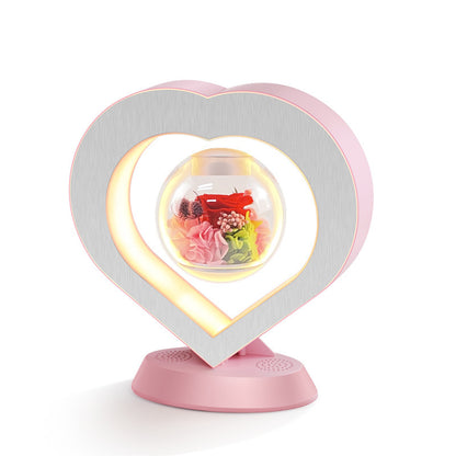 Levitate Your Love: Whimsical Heart-Shaped LED Dreamlight with Enchanted Eternal Flower - A Dazzling Desk Delight for Romantic Spaces!