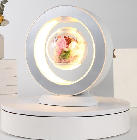 Levitate Your Love: Whimsical Heart-Shaped LED Dreamlight with Enchanted Eternal Flower - A Dazzling Desk Delight for Romantic Spaces!