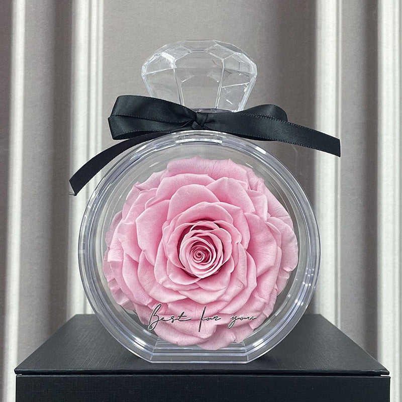 Timeless Dried Rose Gift Box with Transparent Cover for Holidays and Special Occasions