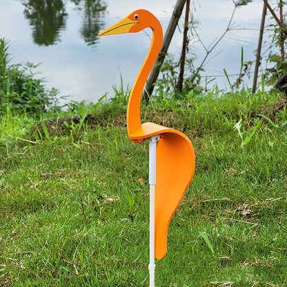 Whimsical Swirl Flamingo Rotating Bird Decor for Beach, Garden, and Parties