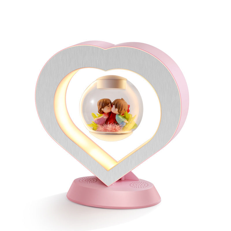 Levitate Your Love: Whimsical Heart-Shaped LED Dreamlight with Enchanted Eternal Flower - A Dazzling Desk Delight for Romantic Spaces!