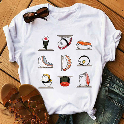 Sushi Serenade: Whimsical Women's Short Sleeve Delight Tee