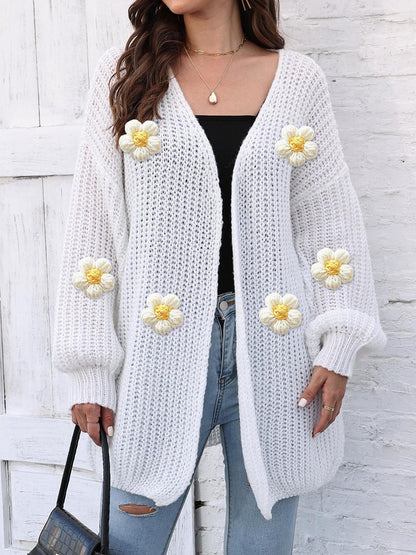 Charming Crochet Blossom Sweater Coat for Women – A Whimsical Wardrobe Wonder!