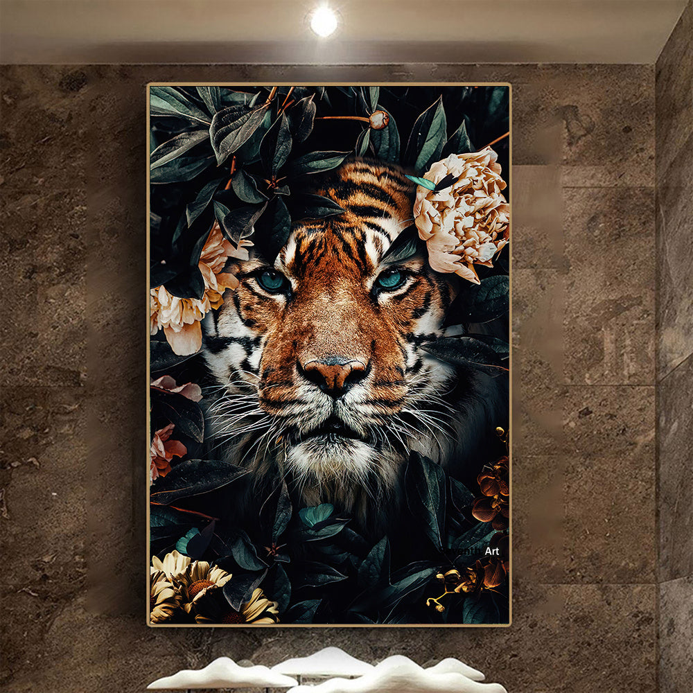 Wildlife Black Canvas Print for Living Room Wall Art Decor