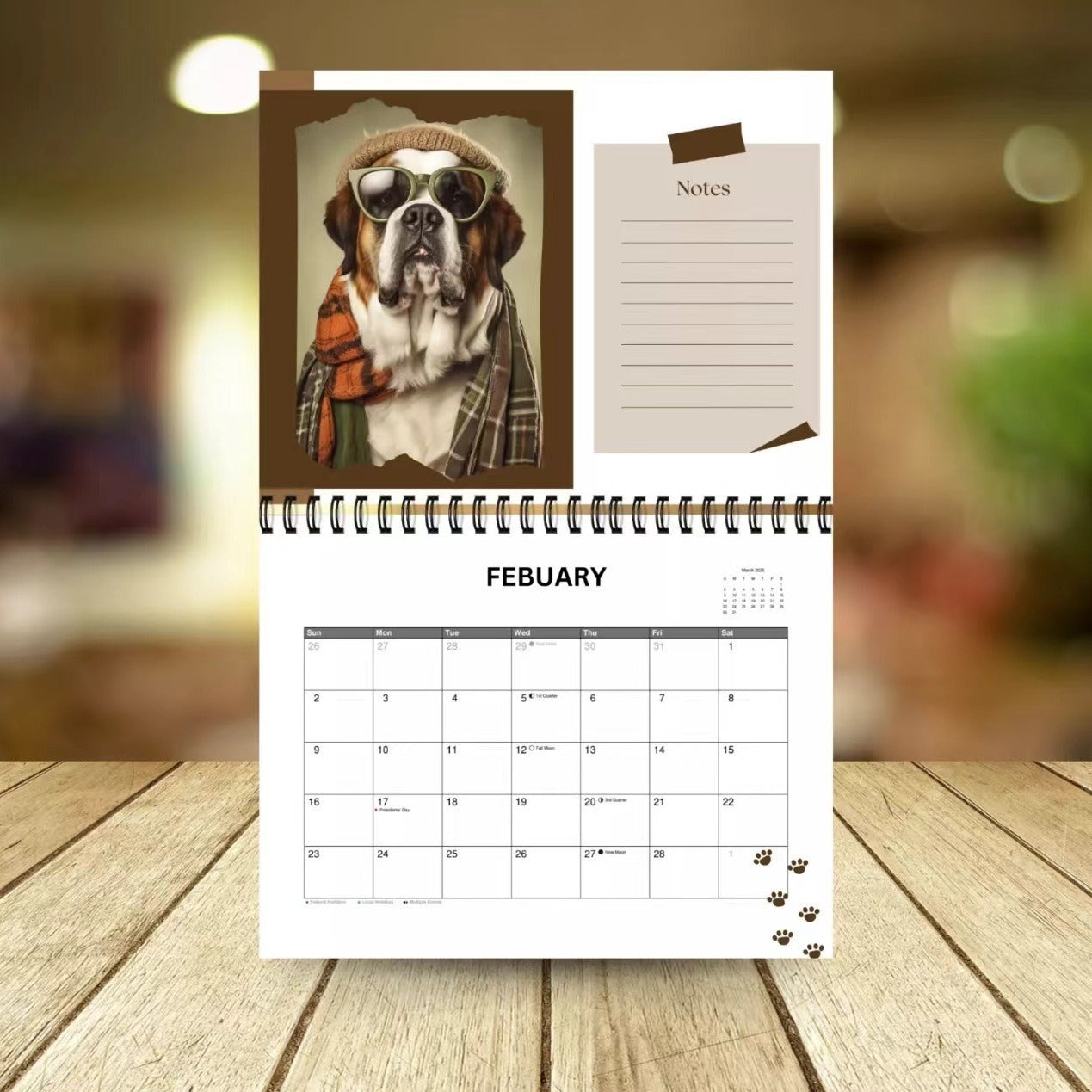 Spiral Wall Calendar for Dog Enthusiasts