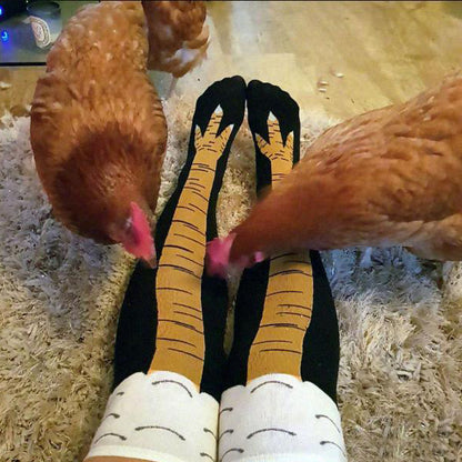 Whimsical Chicken Knee Socks for Playful Fashion Fun