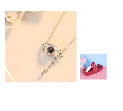 Elegant Metal Rose Jewelry Gift Box with Crystal Necklace for Valentine's Day and Weddings