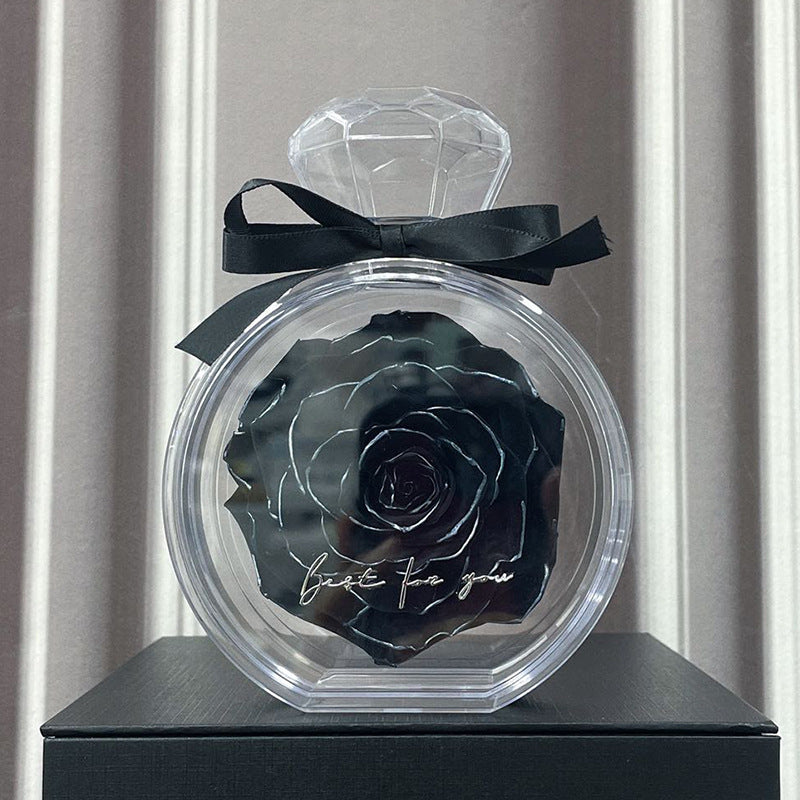 Timeless Dried Rose Gift Box with Transparent Cover for Holidays and Special Occasions