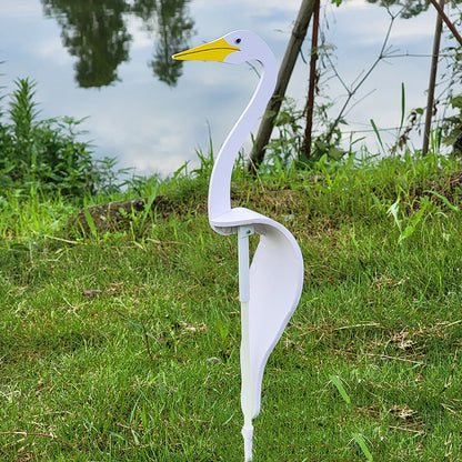 Whimsical Swirl Flamingo Rotating Bird Decor for Beach, Garden, and Parties