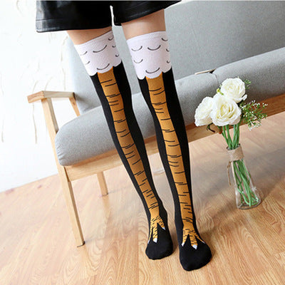 Whimsical Chicken Knee Socks for Playful Fashion Fun