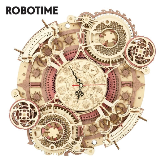 3D Wooden Zodiac Wall Clock Puzzle by Robotime - DIY Model Assembly Kit