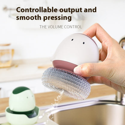 Self-Dispensing Liquid Filling Dish Brush for Kitchen Cleaning