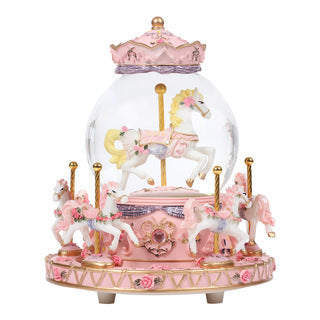 Whimsical Wonder Carousel: Enchanting Crystal Music Box for the Romantic at Heart